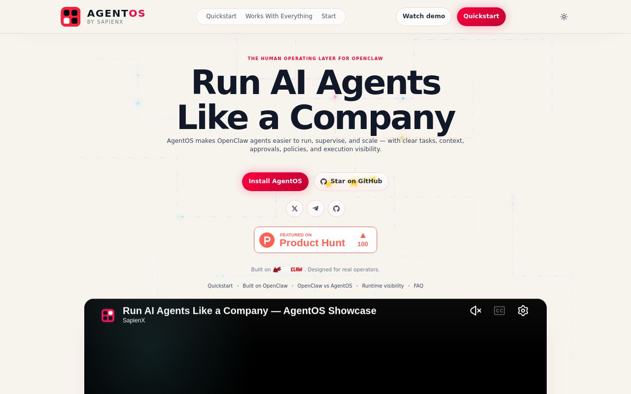 AgentOS のプレビュー