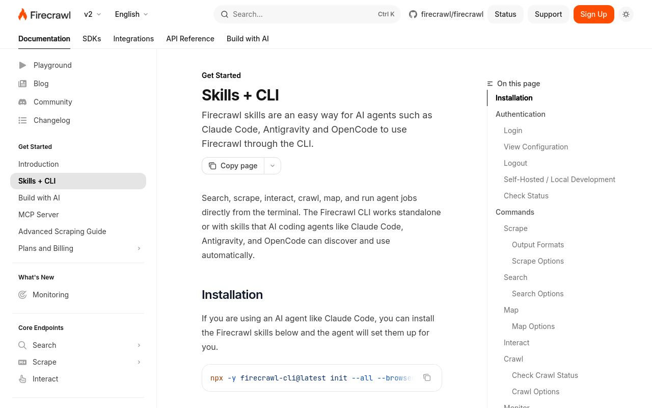 Firecrawl CLI screenshot