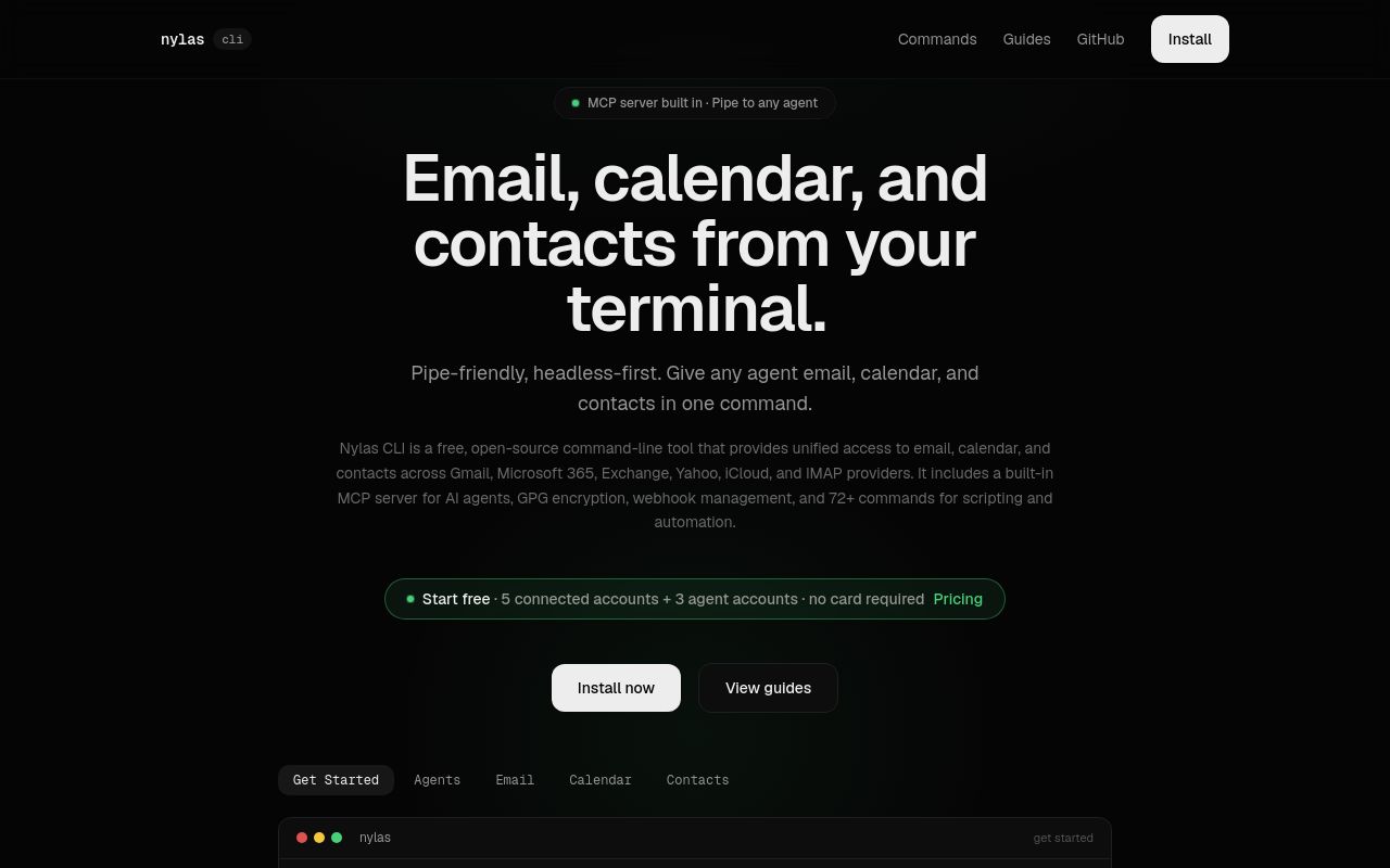 Nylas CLI screenshot